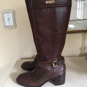 COACH Stacy Brown Leather Boots